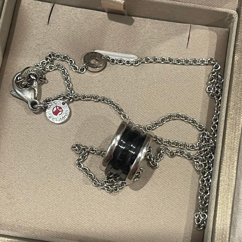 Bvlgari B.Zero1 Save the Children Pendant Necklace Sterling Silver with Ceramic - Picture 1 of 6